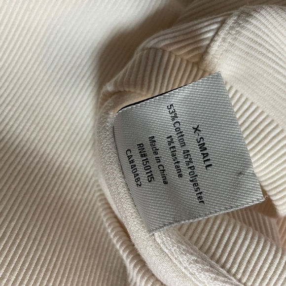 Varley sweatshirt long sleeve crew neck ribbed cotton off white extra small - Picture 7 of 7